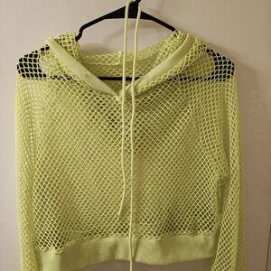Rave wear lime green net crop top